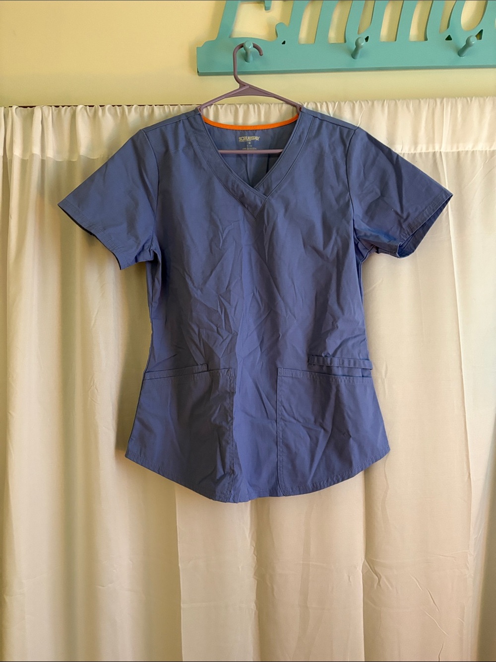 Scrubstar Blue V-Neck Short Sleeve Scrub Top